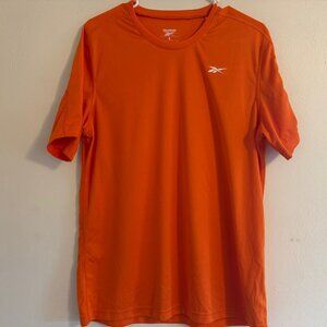 Reebok Orange Athletic T-Shirt Size Large Lightweight Moisture-Short Sleeve